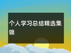 個人學(xué)習(xí)總結(jié)精選集錦