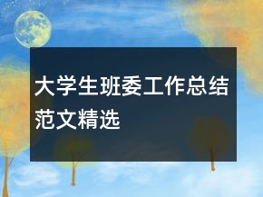 大學(xué)生班委工作總結(jié)范文精選