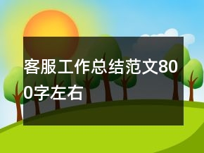 客服工作總結(jié)范文800字左右