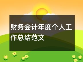 財(cái)務(wù)會(huì)計(jì)年度個(gè)人工作總結(jié)范文