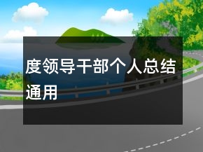 度領(lǐng)導(dǎo)干部個(gè)人總結(jié)通用
