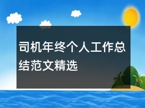 司機年終個人工作總結(jié)范文精選