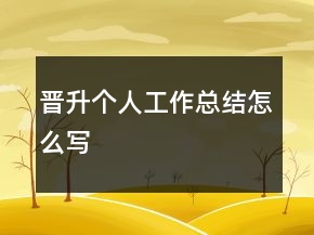 晉升個人工作總結(jié)怎么寫