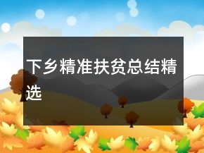 下鄉(xiāng)精準扶貧總結(jié)精選
