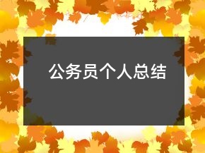 公務(wù)員個(gè)人總結(jié)