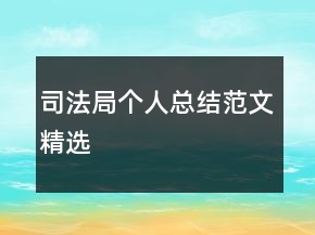 司法局個人總結范文精選