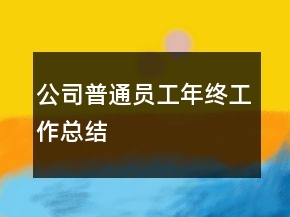 公司普通員工年終工作總結(jié)
