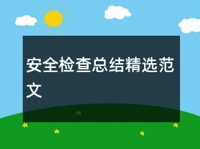安全檢查總結(jié)精選范文