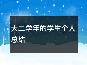 大二學(xué)年的學(xué)生個人總結(jié)