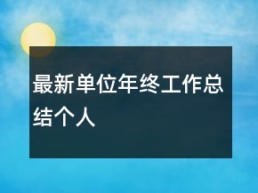 最新單位年終工作總結(jié)個人