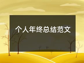 個人年終總結(jié)范文