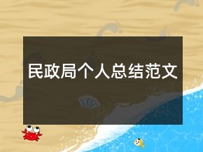 民政局個人總結范文