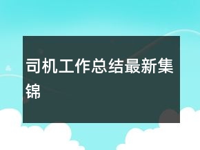 司機(jī)工作總結(jié)最新集錦