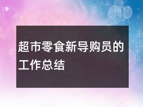 超市零食新導(dǎo)購(gòu)員的工作總結(jié)