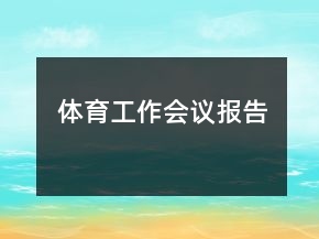 體育工作會議報告