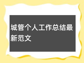城管個人工作總結(jié)最新范文