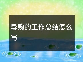 導(dǎo)購的工作總結(jié)怎么寫