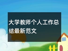 大學(xué)教師個(gè)人工作總結(jié)最新范文