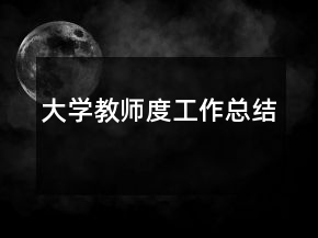 大學(xué)教師度工作總結(jié)