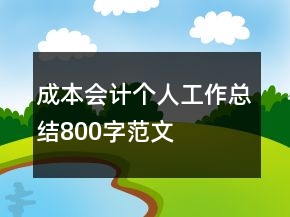 成本會(huì)計(jì)個(gè)人工作總結(jié)800字范文