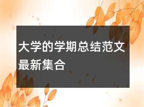 大學(xué)的學(xué)期總結(jié)范文最新集合