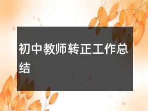 初中教師轉(zhuǎn)正工作總結(jié)