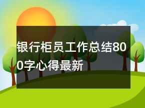 銀行柜員工作總結800字心得最新