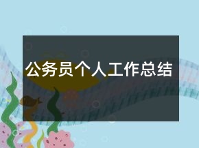 公務(wù)員個(gè)人工作總結(jié)