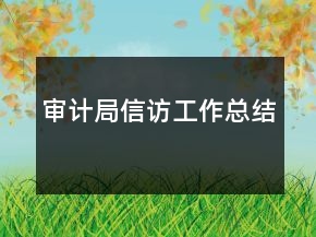 審計局信訪工作總結(jié)