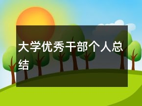 大學(xué)優(yōu)秀干部個(gè)人總結(jié)