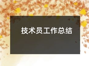 技術(shù)員工作總結(jié)