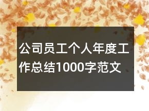 公司員工個人年度工作總結1000字范文