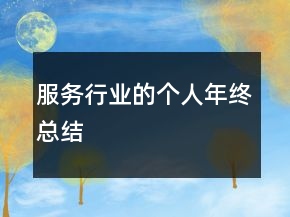 服務(wù)行業(yè)的個人年終總結(jié)