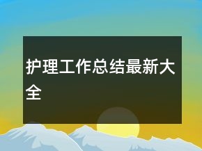 護(hù)理工作總結(jié)最新大全