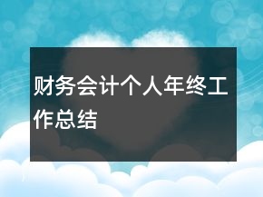 財(cái)務(wù)會(huì)計(jì)個(gè)人年終工作總結(jié)