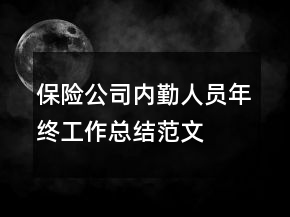 保險(xiǎn)公司內(nèi)勤人員年終工作總結(jié)范文