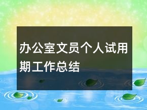 辦公室文員個(gè)人試用期工作總結(jié)