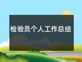 檢驗(yàn)員個(gè)人工作總結(jié)
