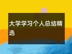 大學(xué)學(xué)習(xí)個人總結(jié)精選