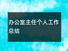 辦公室主任個(gè)人工作總結(jié)