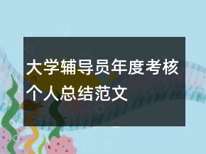 大學(xué)輔導(dǎo)員年度考核個(gè)人總結(jié)范文