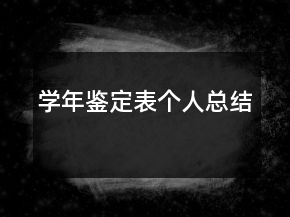 學年鑒定表個人總結
