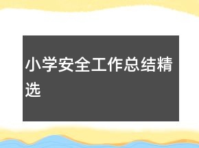 小學(xué)安全工作總結(jié)精選