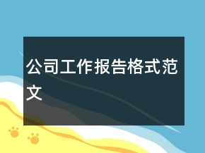 公司工作報告格式范文
