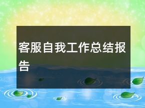 客服自我工作總結(jié)報告