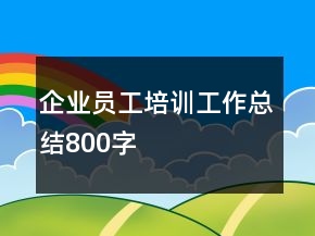 企業(yè)員工培訓(xùn)工作總結(jié)800字