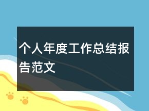 個人年度工作總結(jié)報告范文