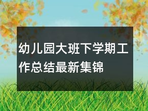 幼兒園大班下學(xué)期工作總結(jié)最新集錦