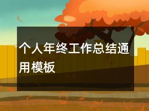 個人年終工作總結(jié)通用模板