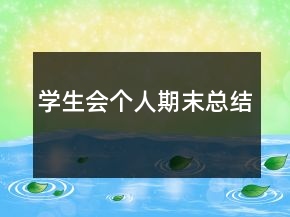 學(xué)生會(huì)個(gè)人期末總結(jié)